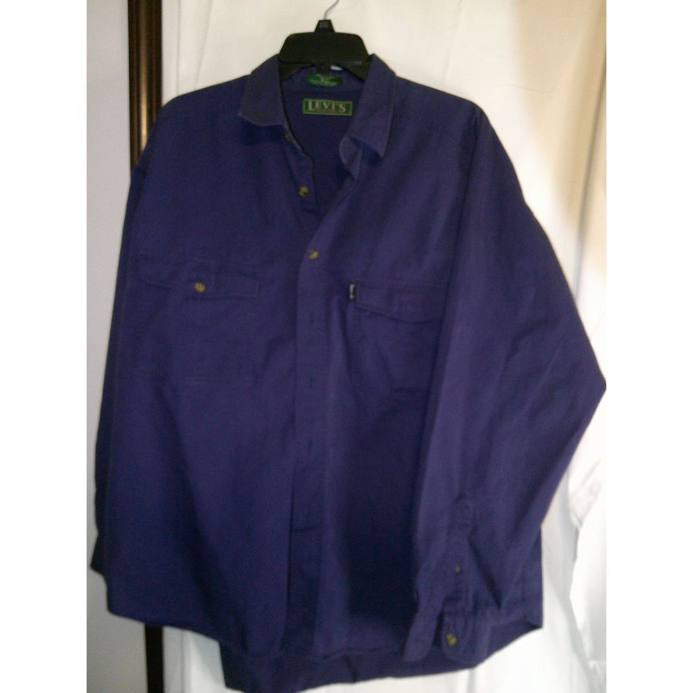 VintageLevi's Sutter Creek Royal Blue Cotton Button-Up Big "E" Long Sleeve XL‎